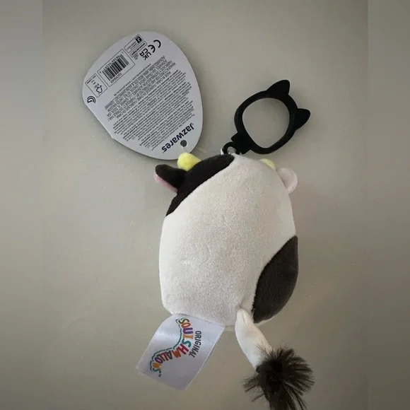 Nwt Squishmallow Official Select Series Cow Clip-CONNOR The Cow Keychain - Picture 3 of 3